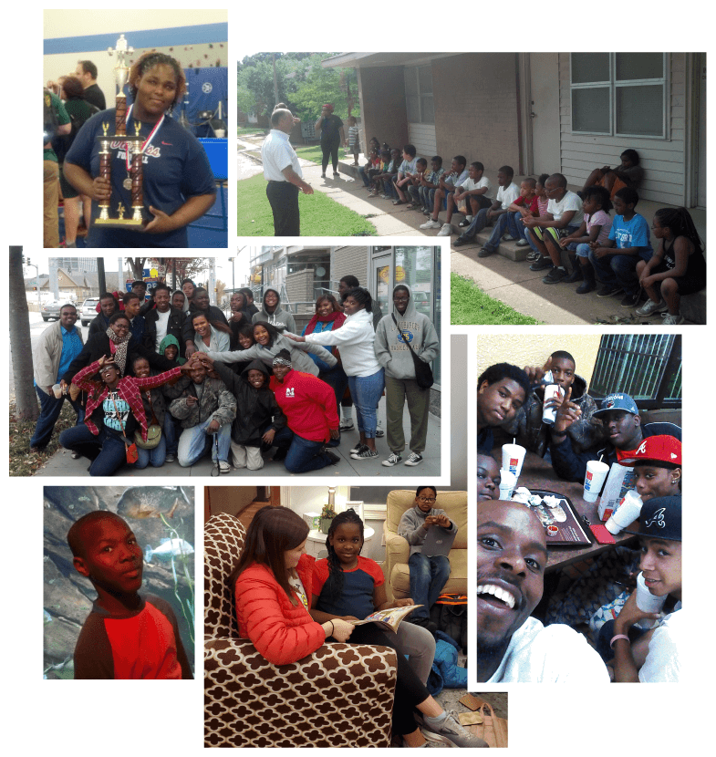 Photo collage of Operation Life Vision youth and activities
